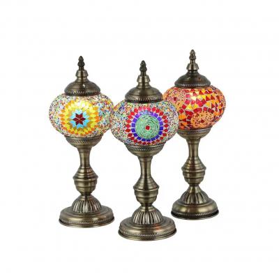 Mosaic Turkish Lamp Moroccan Glass Bronze Base