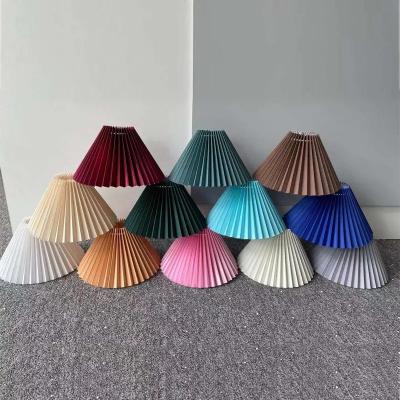 Table lamp E27 fabric lampshade eye protection creative pleated lampshade fabric