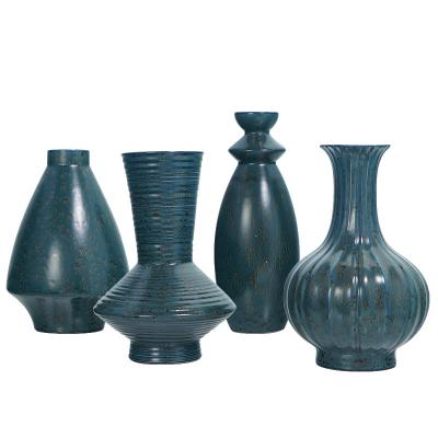 Teal Ceramic Vase Flowers Blue Vase Home Decoration