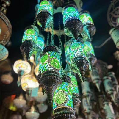 Turkish Mosaic Insert Chandelier, Handmade Moroccan Ceiling Light,